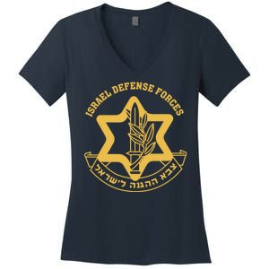 Idf Israel Israeli Defense Forces Zahal Women's V-Neck T-Shirt