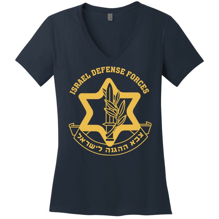 Idf Israel Israeli Defense Forces Zahal Women's V-Neck T-Shirt