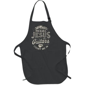 If It Involves Jesus And Guitars Guitarist Christian Music Full-Length Apron With Pockets