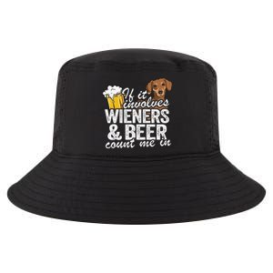 If It Involves Wieners & Beer Count Me In Doxie Dachshund Cool Comfort Performance Bucket Hat