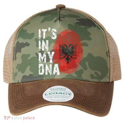 It is in my DNA fingerprint genes Albania flag country Gift Legacy Tie Dye Trucker Hat