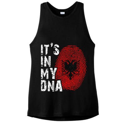 It is in my DNA fingerprint genes Albania flag country Gift Ladies PosiCharge Tri-Blend Wicking Tank