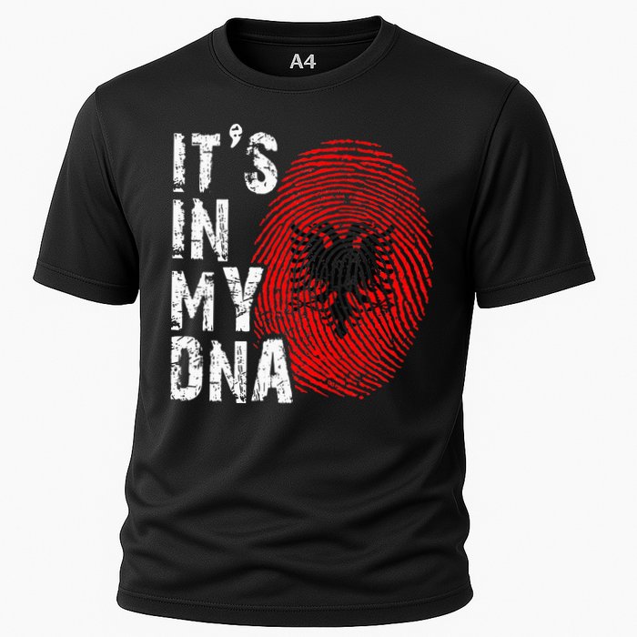 It is in my DNA fingerprint genes Albania flag country Gift Cooling Performance Crew T-Shirt