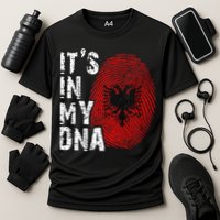 It is in my DNA fingerprint genes Albania flag country Gift Cooling Performance Crew T-Shirt