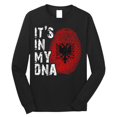 It is in my DNA fingerprint genes Albania flag country Gift Long Sleeve Shirt