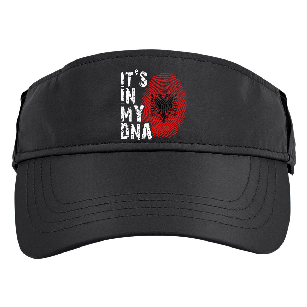It is in my DNA fingerprint genes Albania flag country Gift Adult Drive Performance Visor