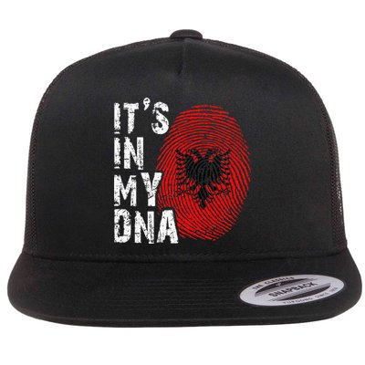 It is in my DNA fingerprint genes Albania flag country Gift Flatbill Hat