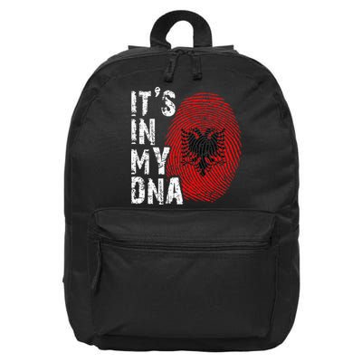 It is in my DNA fingerprint genes Albania flag country Gift 16 in Basic Backpack