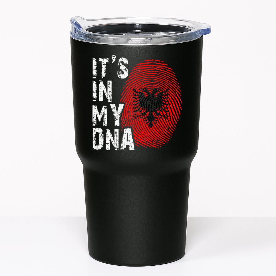It is in my DNA fingerprint genes Albania flag country Gift Tumbler