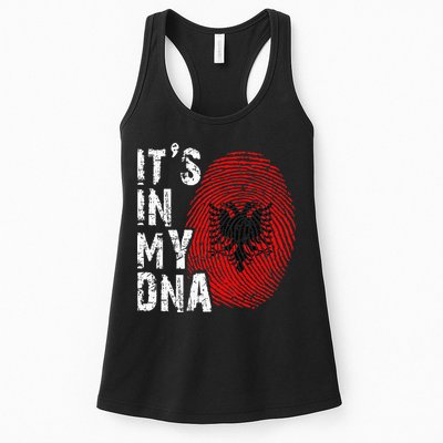It is in my DNA fingerprint genes Albania flag country Gift Womens Tank Top