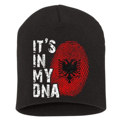 It is in my DNA fingerprint genes Albania flag country Gift Short Acrylic Beanie