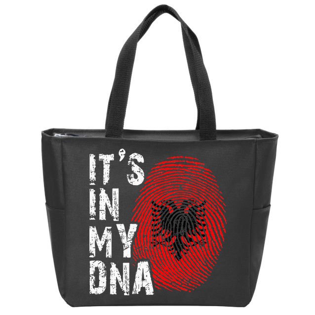 It is in my DNA fingerprint genes Albania flag country Gift Zip Tote Bag