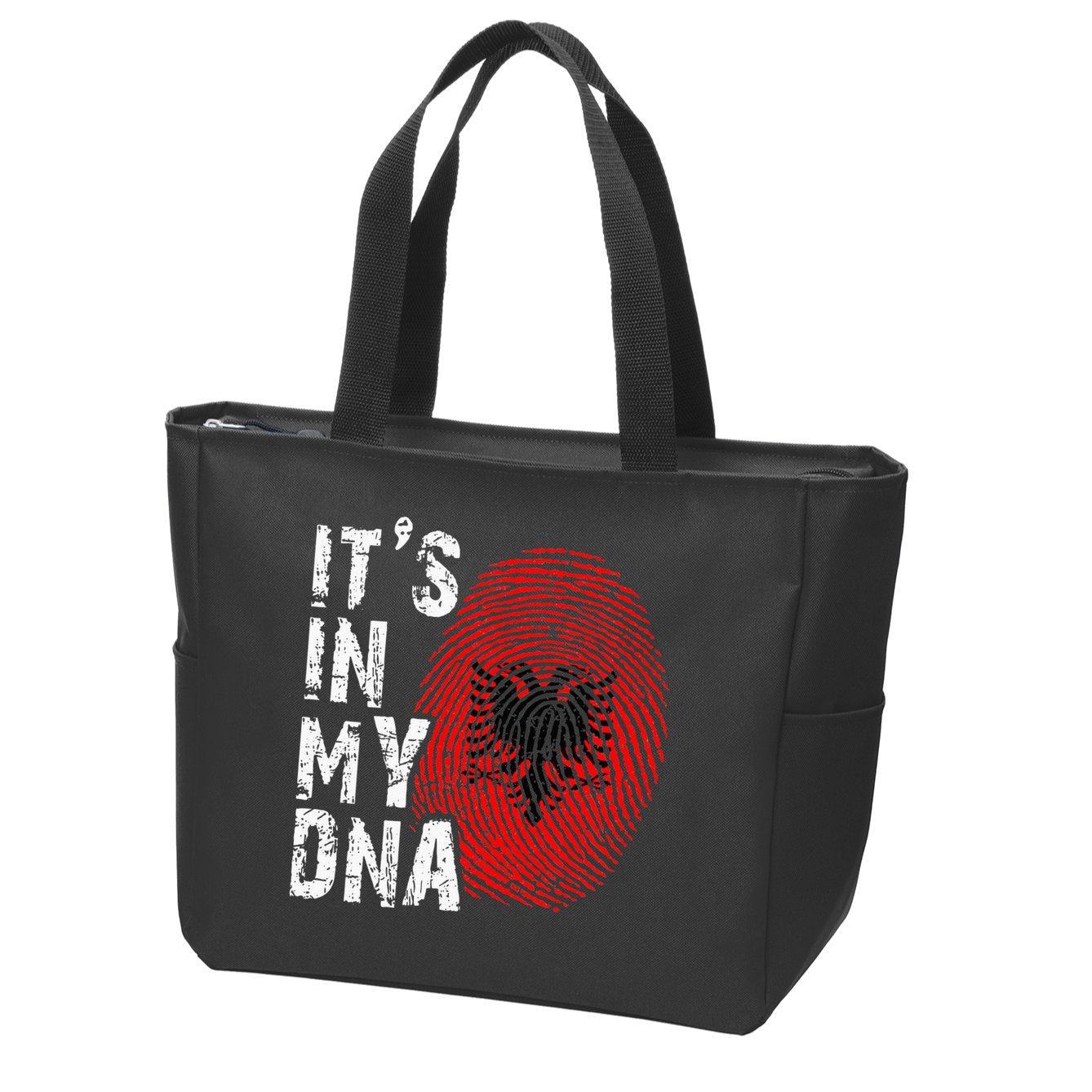 It is in my DNA fingerprint genes Albania flag country Gift Zip Tote Bag