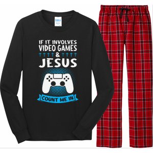 If It Involves Video Games & Jesus Count Me In Gaming Long Sleeve Pajama Set