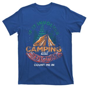 If It Involves Camping And Bacon Count Me In Funny Camping T-Shirt