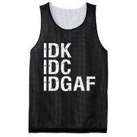 Idk Idc Idgaf Mesh Reversible Basketball Jersey Tank