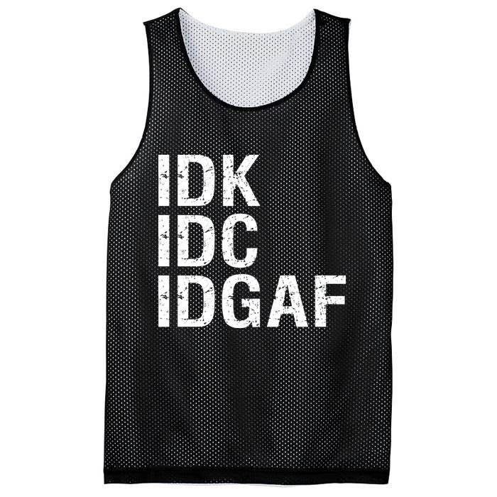 Idk Idc Idgaf Mesh Reversible Basketball Jersey Tank