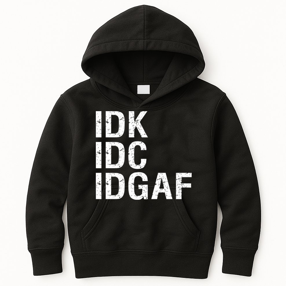 Idk Idc Idgaf Kids Hoodie
