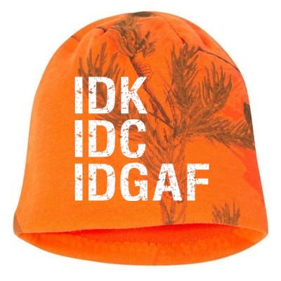 Idk Idc Idgaf Kati - Camo Knit Beanie