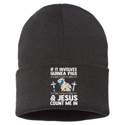 If It Involves Guinea Pigs & Jesus Count Guinea Pig Sustainable Knit Beanie