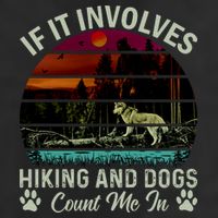 If It Involves Hiking And Dogs Count Me In Mountains Adventure Retro Vintage 7 Panel Mesh Trucker Snapback Hat