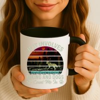 If It Involves Hiking And Dogs Count Me In Mountains Adventure Retro Vintage Mug