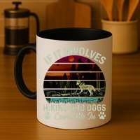 If It Involves Hiking And Dogs Count Me In Mountains Adventure Retro Vintage Mug