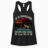 If It Involves Hiking And Dogs Count Me In Mountains Adventure Retro Vintage Womens Tank Top
