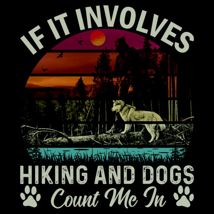 If It Involves Hiking And Dogs Count Me In Mountains Adventure Retro Vintage Wool Snapback Cap