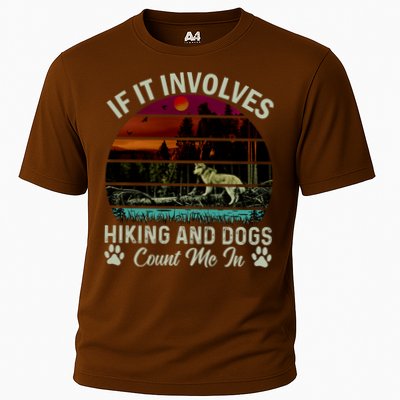 If It Involves Hiking And Dogs Count Me In Mountains Adventure Retro Vintage Performance Shirt
