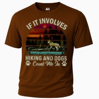 If It Involves Hiking And Dogs Count Me In Mountains Adventure Retro Vintage Performance Shirt