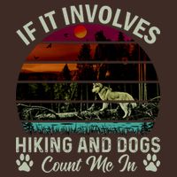 If It Involves Hiking And Dogs Count Me In Mountains Adventure Retro Vintage Beanie