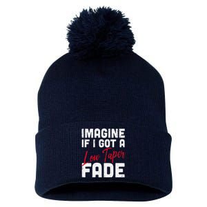 Imagine If I Got A Low Taper Fade Funny Hairstyle Meme Pom Pom 12in Knit Beanie