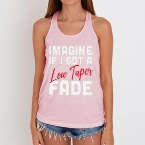 Imagine If I Got A Low Taper Fade Funny Hairstyle Meme Women's Knotted Racerback Tank