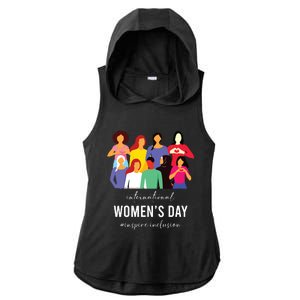 Inspire Inclusion International Women Day 2024 For Women Ladies PosiCharge Tri-Blend Wicking Draft Hoodie Tank