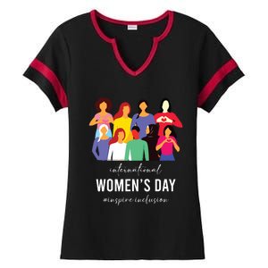 Inspire Inclusion International Women Day 2024 For Women Ladies Halftime Notch Neck Tee