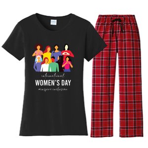 Inspire Inclusion International Women Day 2024 For Women Women's Flannel Pajama Set