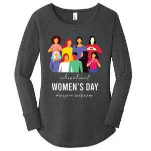 Inspire Inclusion International Women Day 2024 For Women Women's Perfect Tri Tunic Long Sleeve Shirt