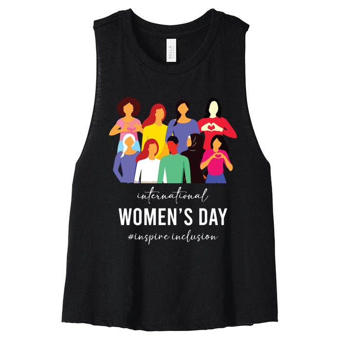 Inspire Inclusion International Women Day 2024 For Women Women's Racerback Cropped Tank