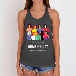 Inspire Inclusion International Women Day 2024 For Women Women's Knotted Racerback Tank