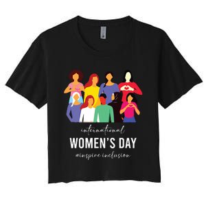 Inspire Inclusion International Women Day 2024 For Women Women's Crop Top Tee