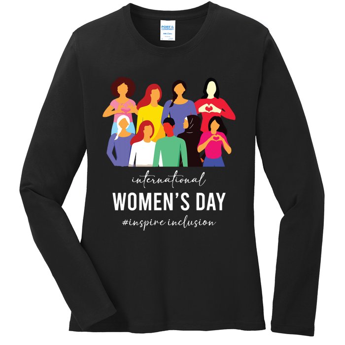 Inspire Inclusion International Women Day 2024 For Women Ladies Long Sleeve Shirt