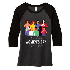 Inspire Inclusion International Women Day 2024 For Women Women's Tri-Blend 3/4-Sleeve Raglan Shirt