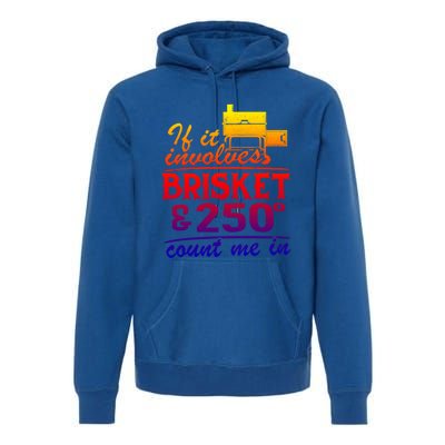 If It Involves Brisket And 250 Degrees Count Me In Meat Smoker Cute Gift Premium Hoodie