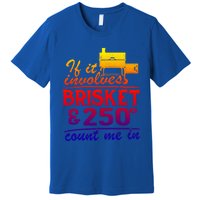 If It Involves Brisket And 250 Degrees Count Me In Meat Smoker Cute Gift Premium T-Shirt