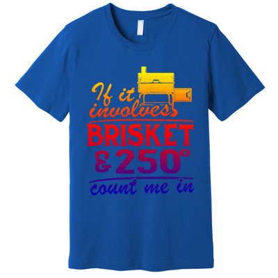 If It Involves Brisket And 250 Degrees Count Me In Meat Smoker Cute Gift Premium T-Shirt