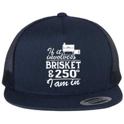 If It Involves Brisket And 250 Degrees I Am In Bbq Meat Smoker Gift Flat Bill Trucker Hat