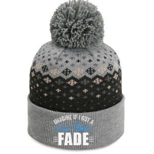 Imagine If I Got A Low Taper Fade Funny Ironic Meme The Baniff Cuffed Pom Beanie