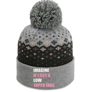 Imagine If I Got A Low Taper Fade Humor Ironic Meme The Baniff Cuffed Pom Beanie