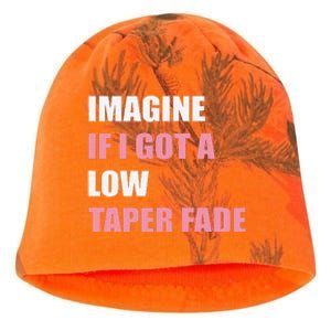 Imagine If I Got A Low Taper Fade Humor Ironic Meme Kati - Camo Knit Beanie